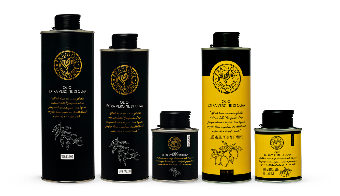 Etichette latta alluminio olio